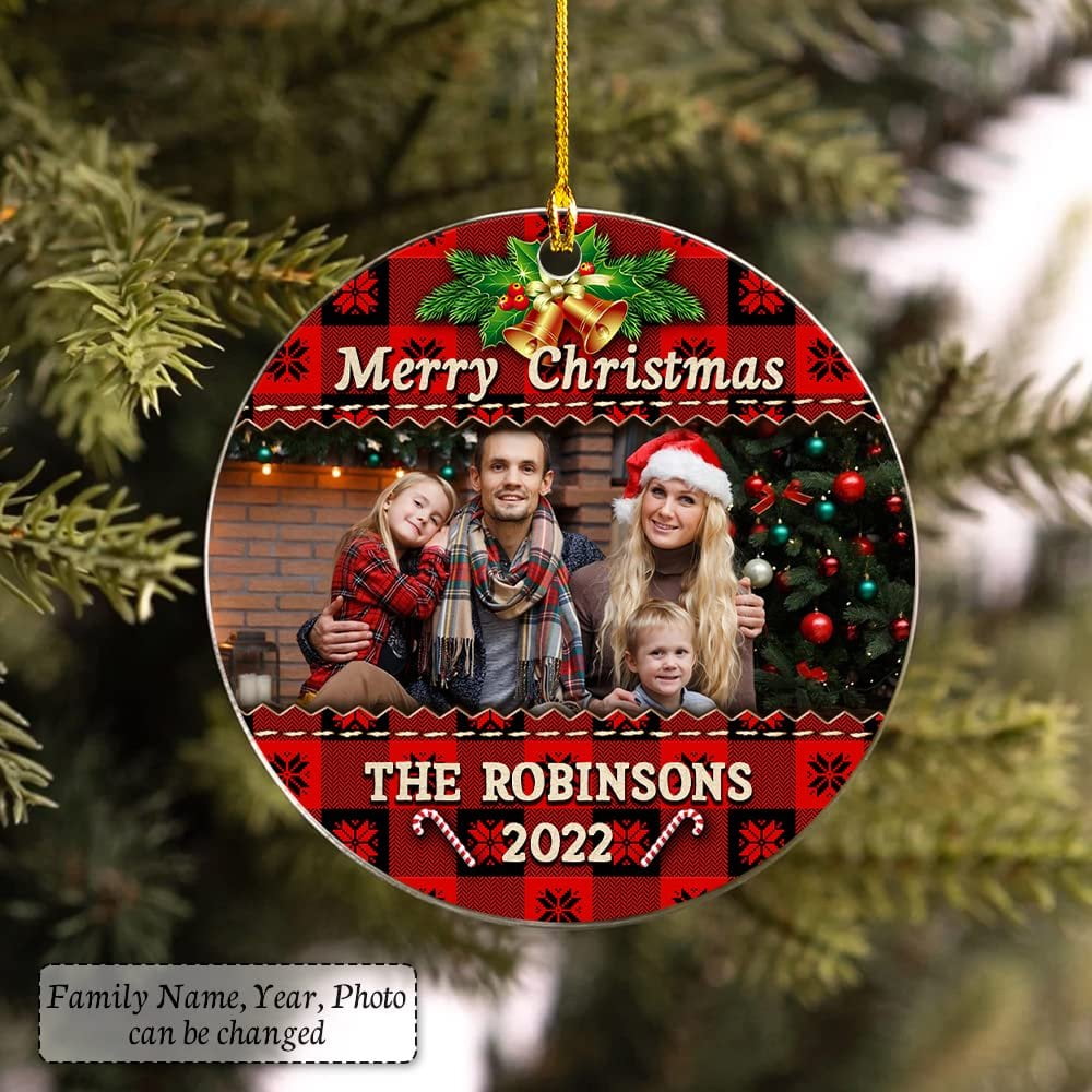 Personalized Ornament Family Custom Photo On Christmas