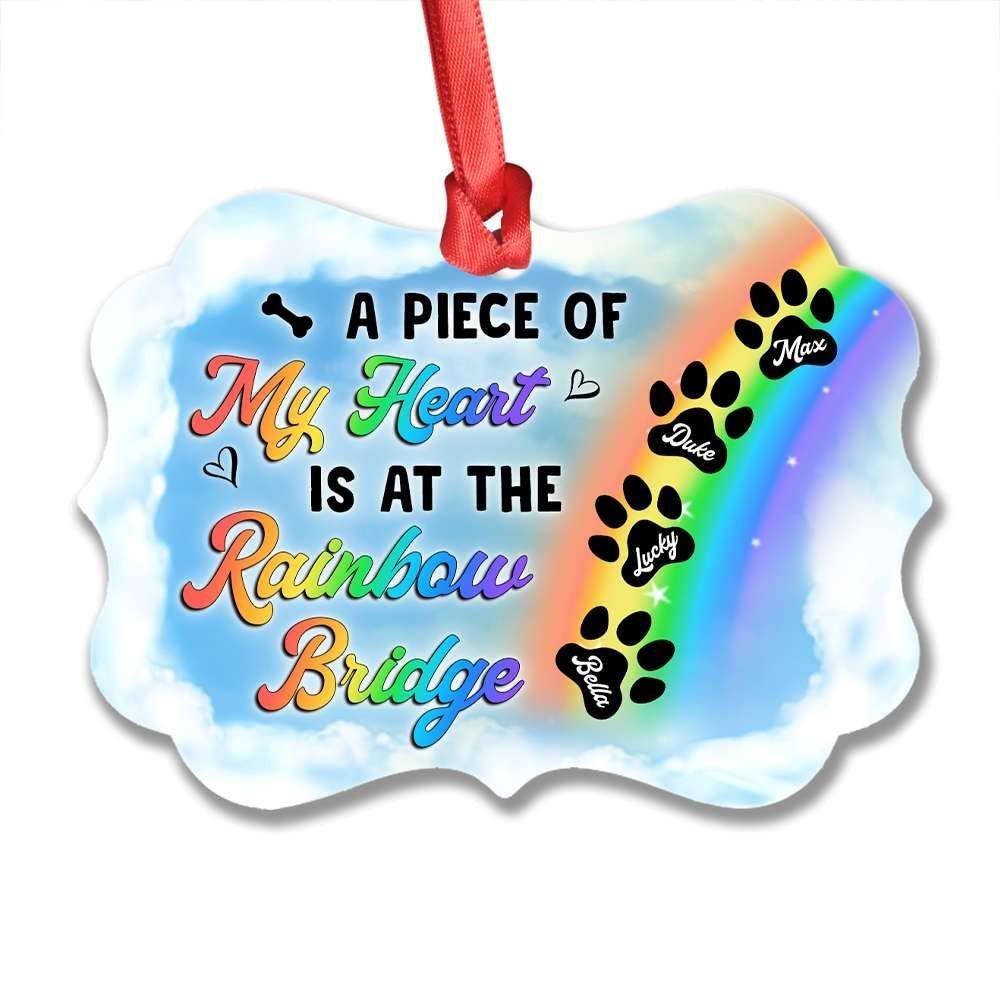Personalized Ornament Dog Memorial Rainbow Bridge Aluminum