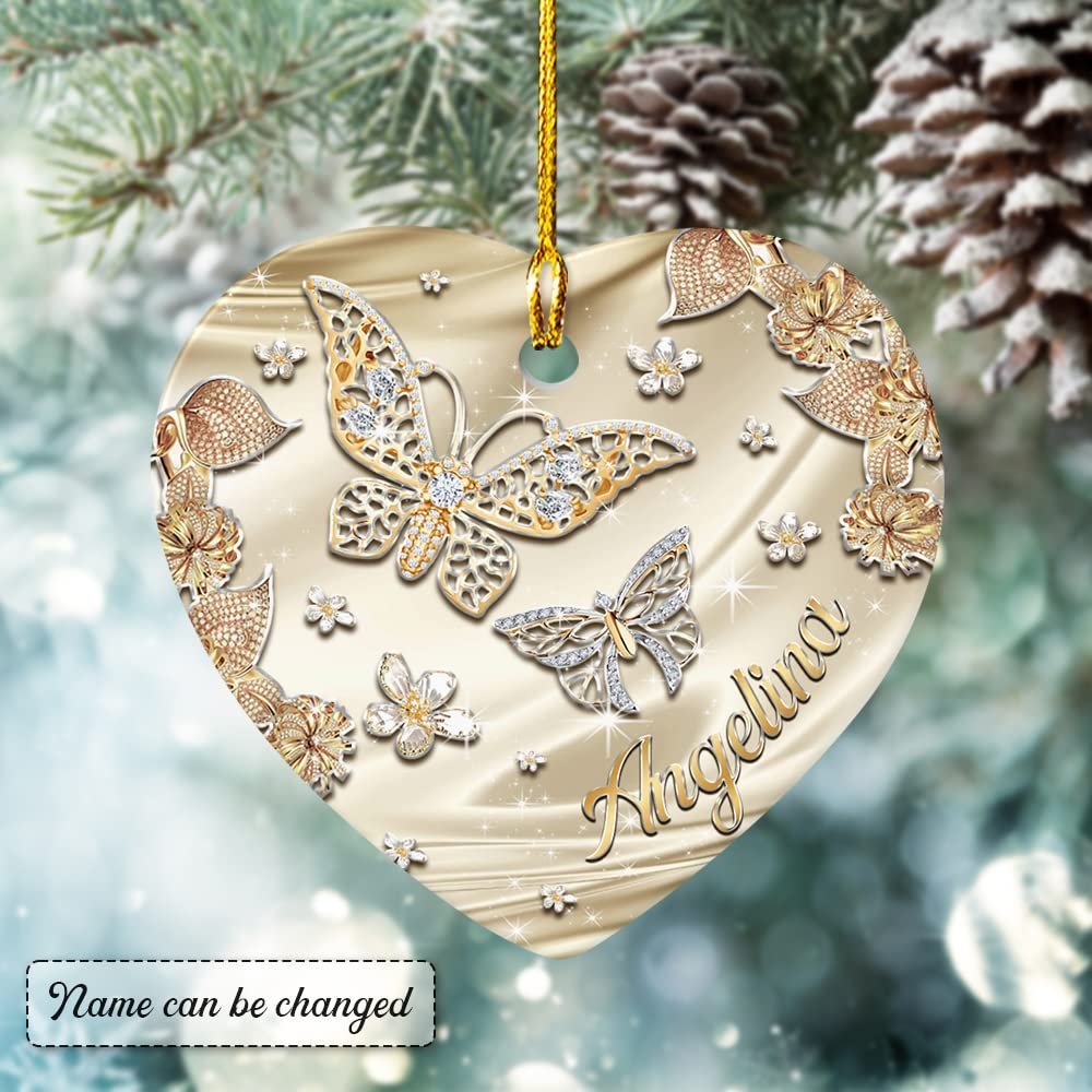 Personalized Ornament Butterfly Jewelry Mom Xmas Gift