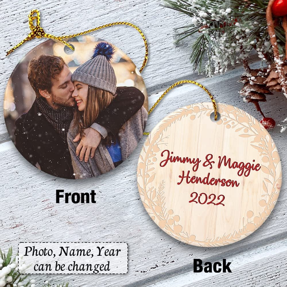 Personalized Circle Ornament Couple Custom Photo