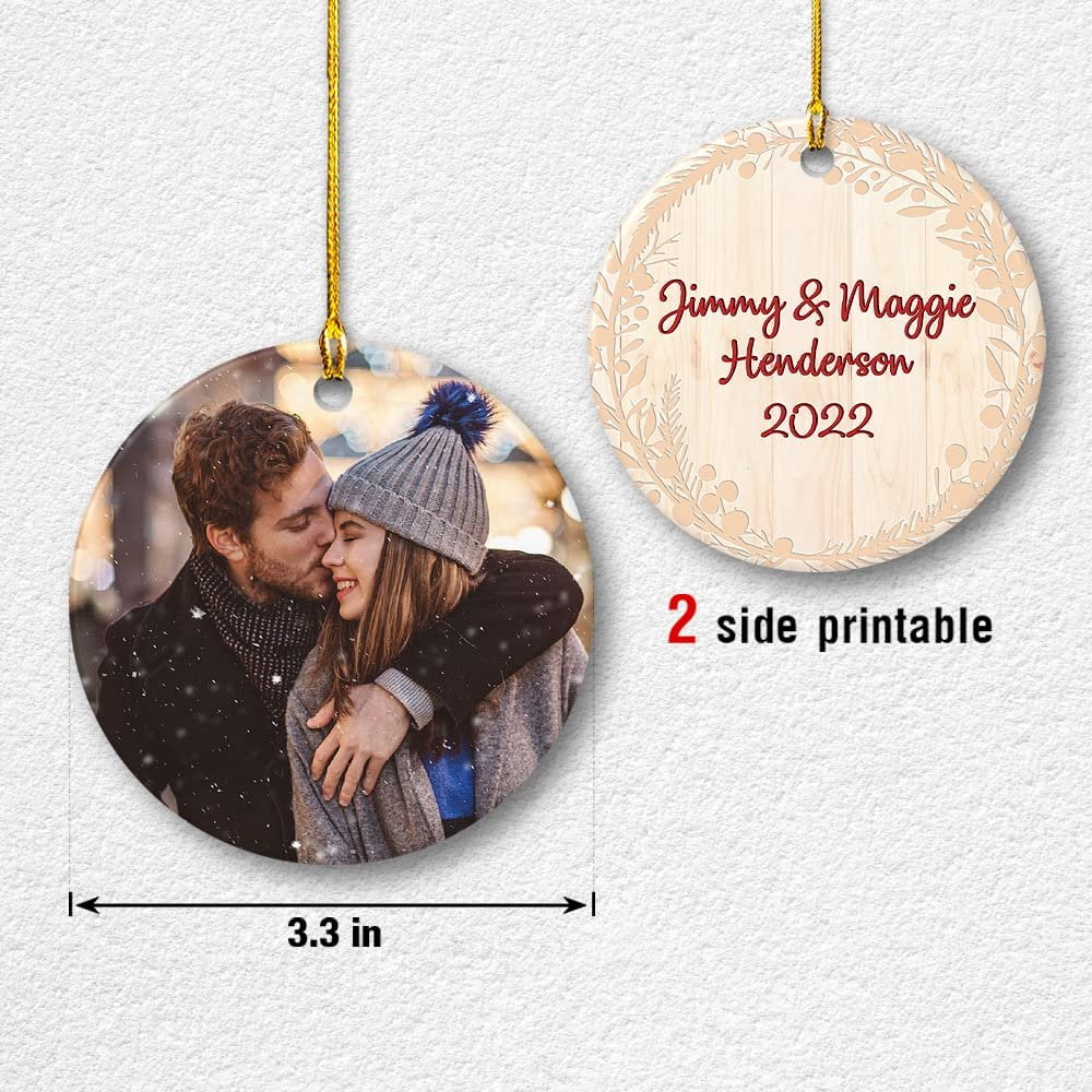 Personalized Circle Ornament Couple Custom Photo