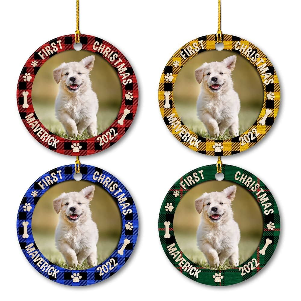 Personalized Ornament Dog Custom Photo First Christmas