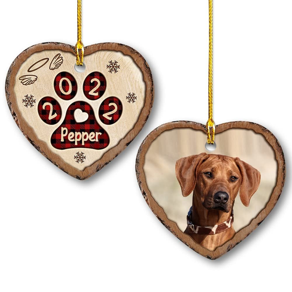 Personalized Ornament Dog Memorial Pawprint For Pet