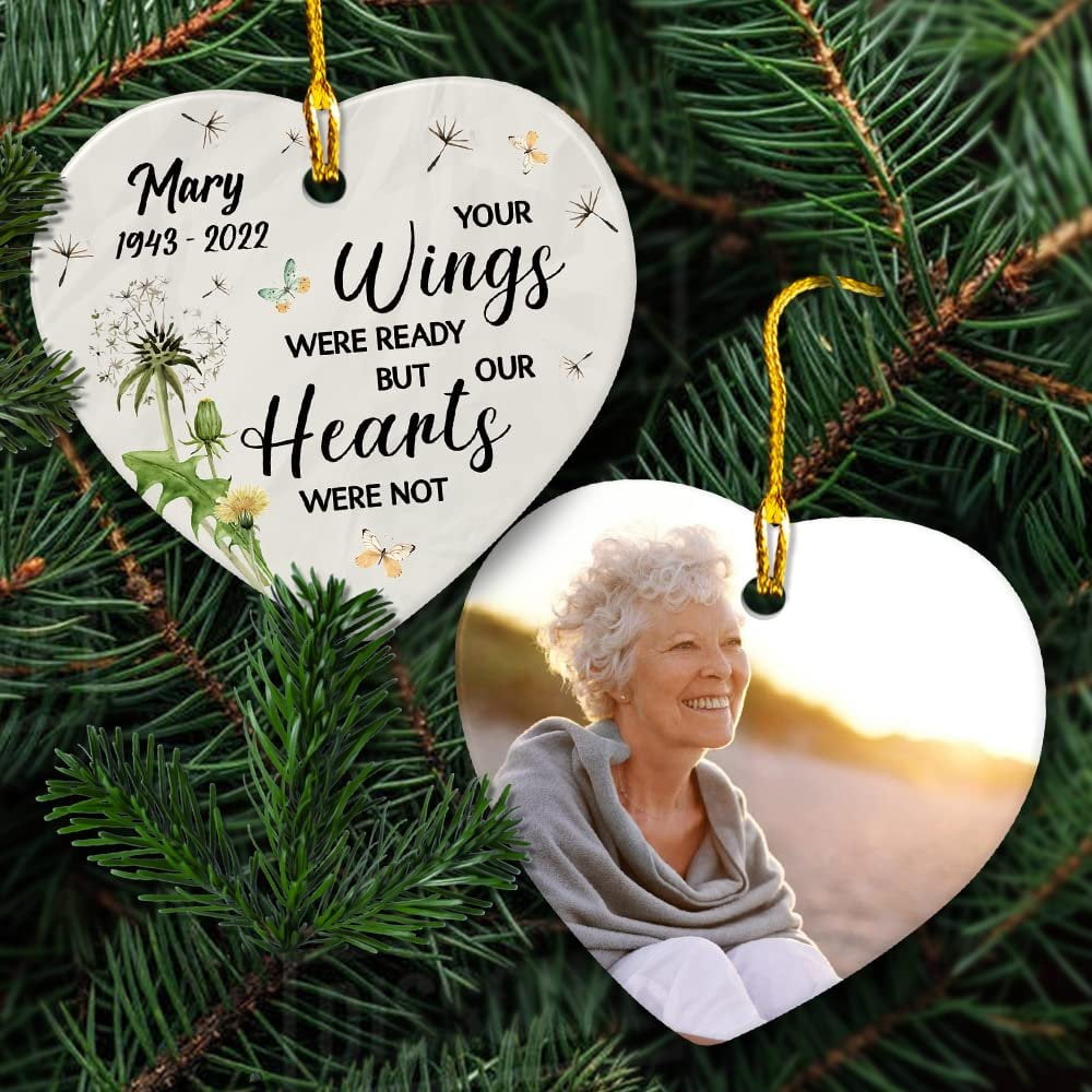 I Love You To The Moon And Back - Personalized Custom Round Shaped Ceramic Christmas Ornament - Gift For Grandma, Grandparents, Christmas Gift