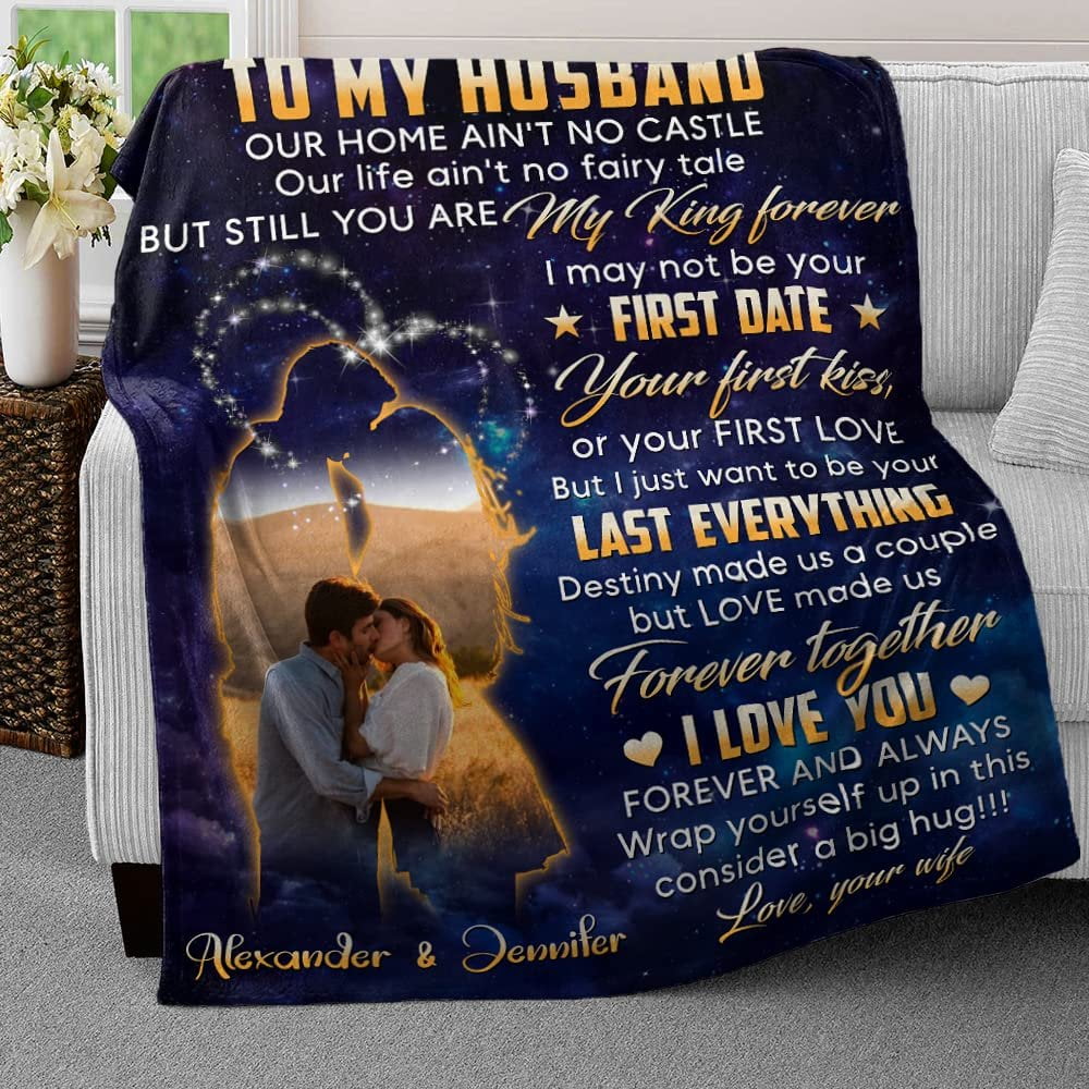 Personalized Couple Blanket For Husband From Wife Couple