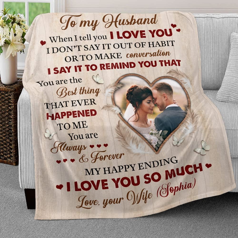 Personalized Couple Blanket To Husband from Wife Couple