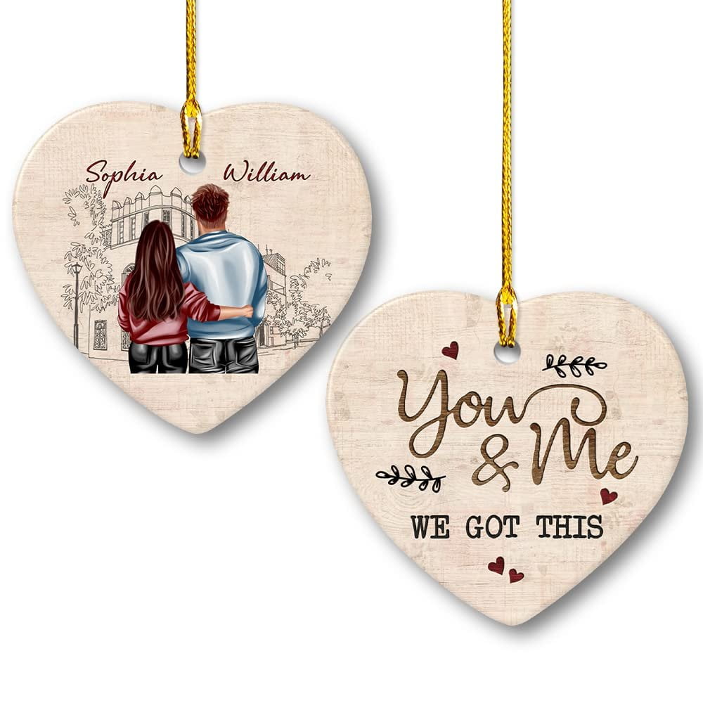 Personalized Ornament Couple You and Me Xmas Heart