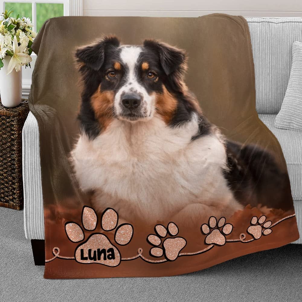 Personalized Dog Photo Blanket Pets Custom Photo