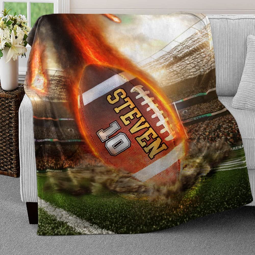 Personalized Football Blanket Fan Lovers Gift