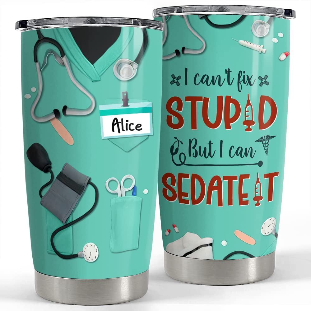 Personalized Nurse Tumbler Nurse Scrub UniForm