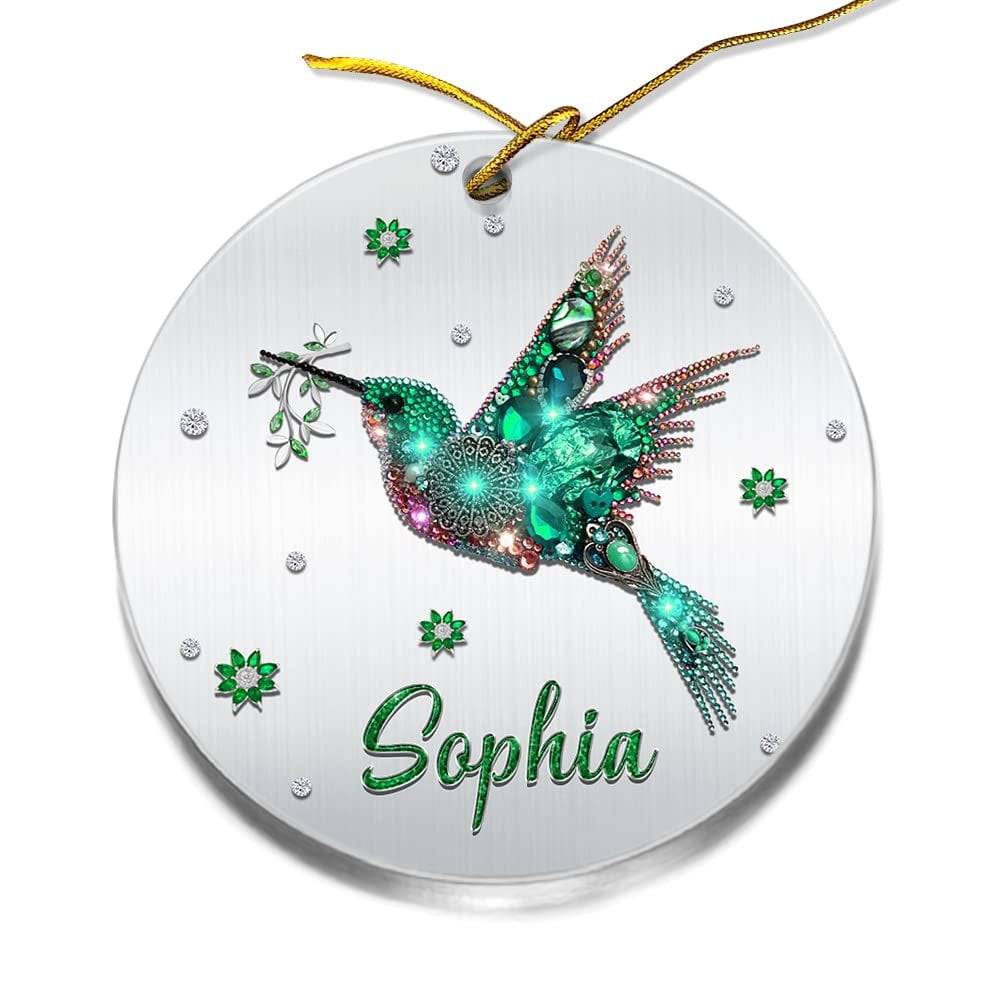 Personalized Ornament Hummingbird Jewelry Drawing Style