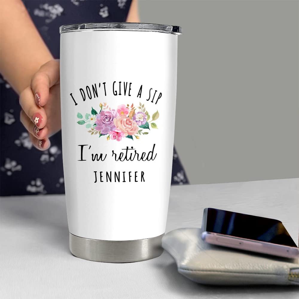 Personalized Retirement Gift Tumbler With Lid