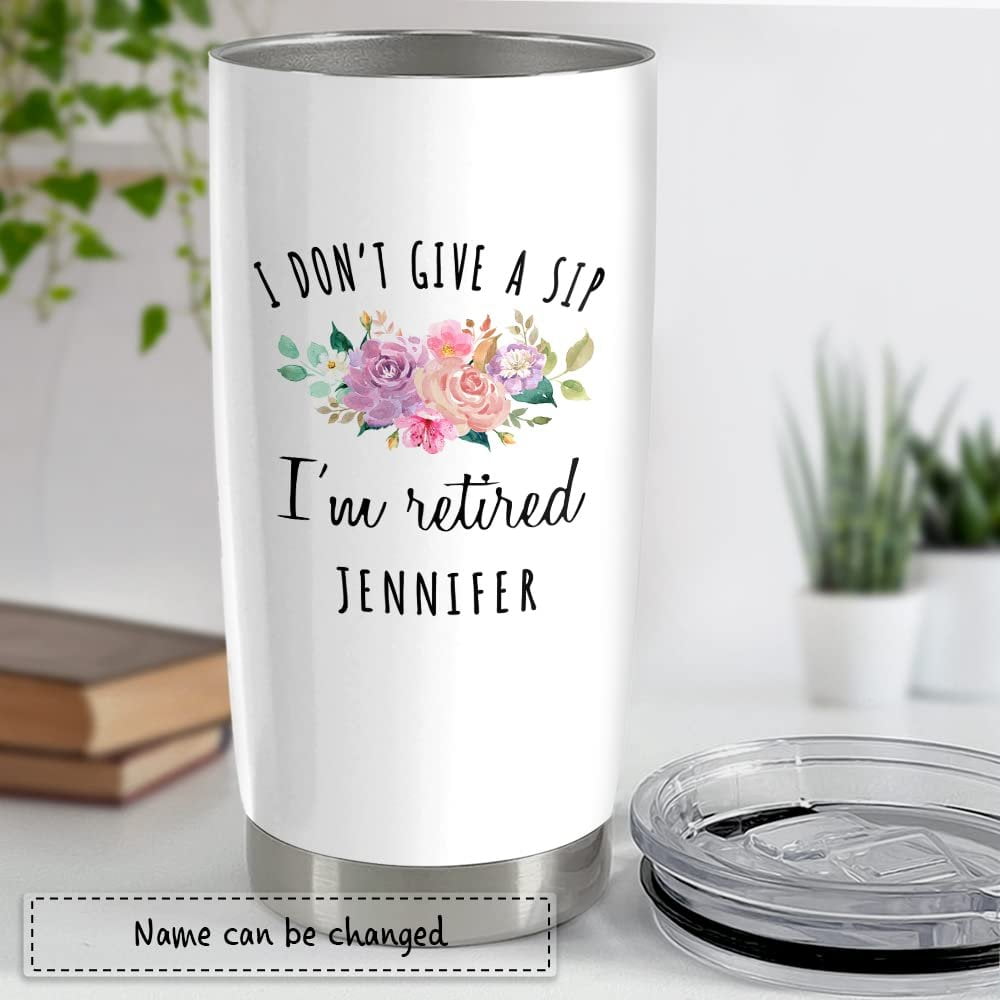 Personalized Retirement Gift Tumbler With Lid