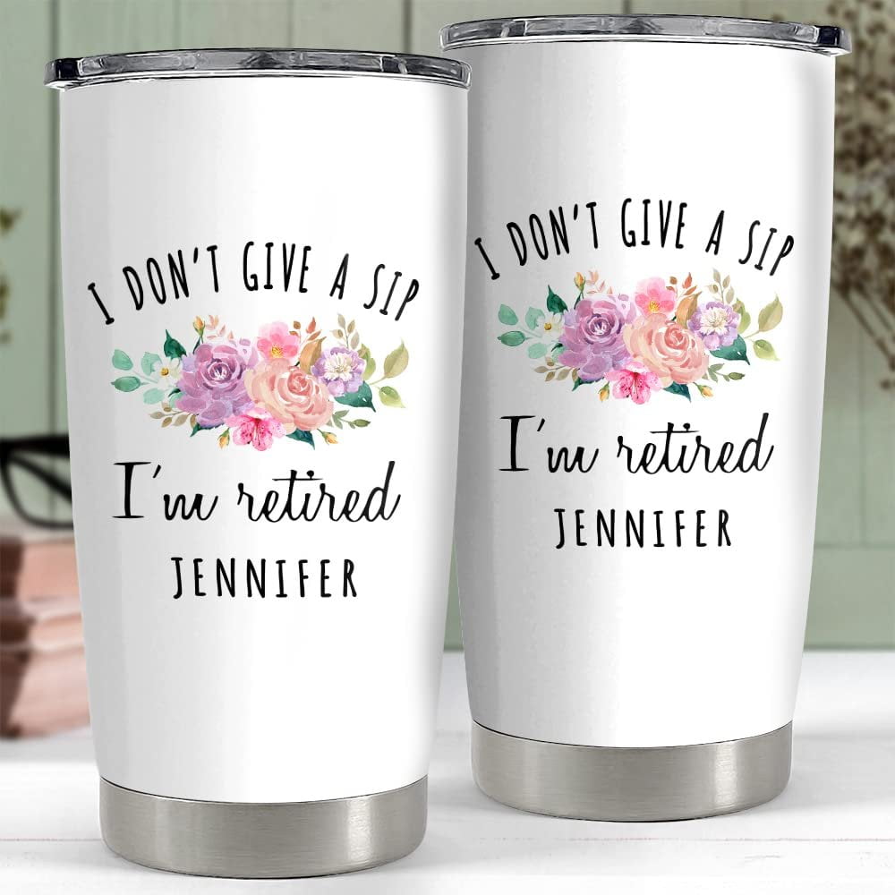 Personalized Retirement Gift Tumbler With Lid