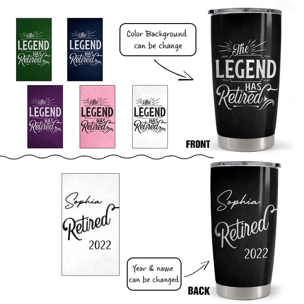 Personalized Retirement Tumbler The Legend Has Retired