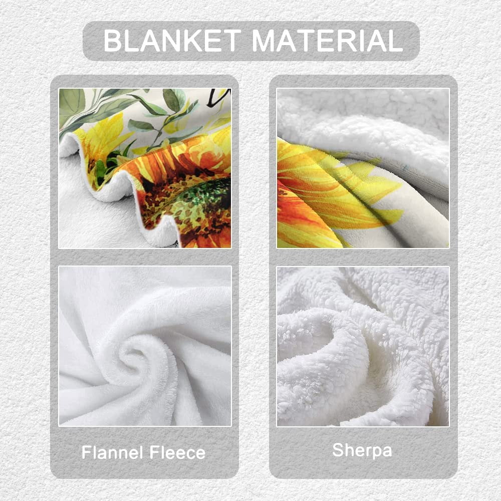 Personalized Sunflower Blanket Customized Gift