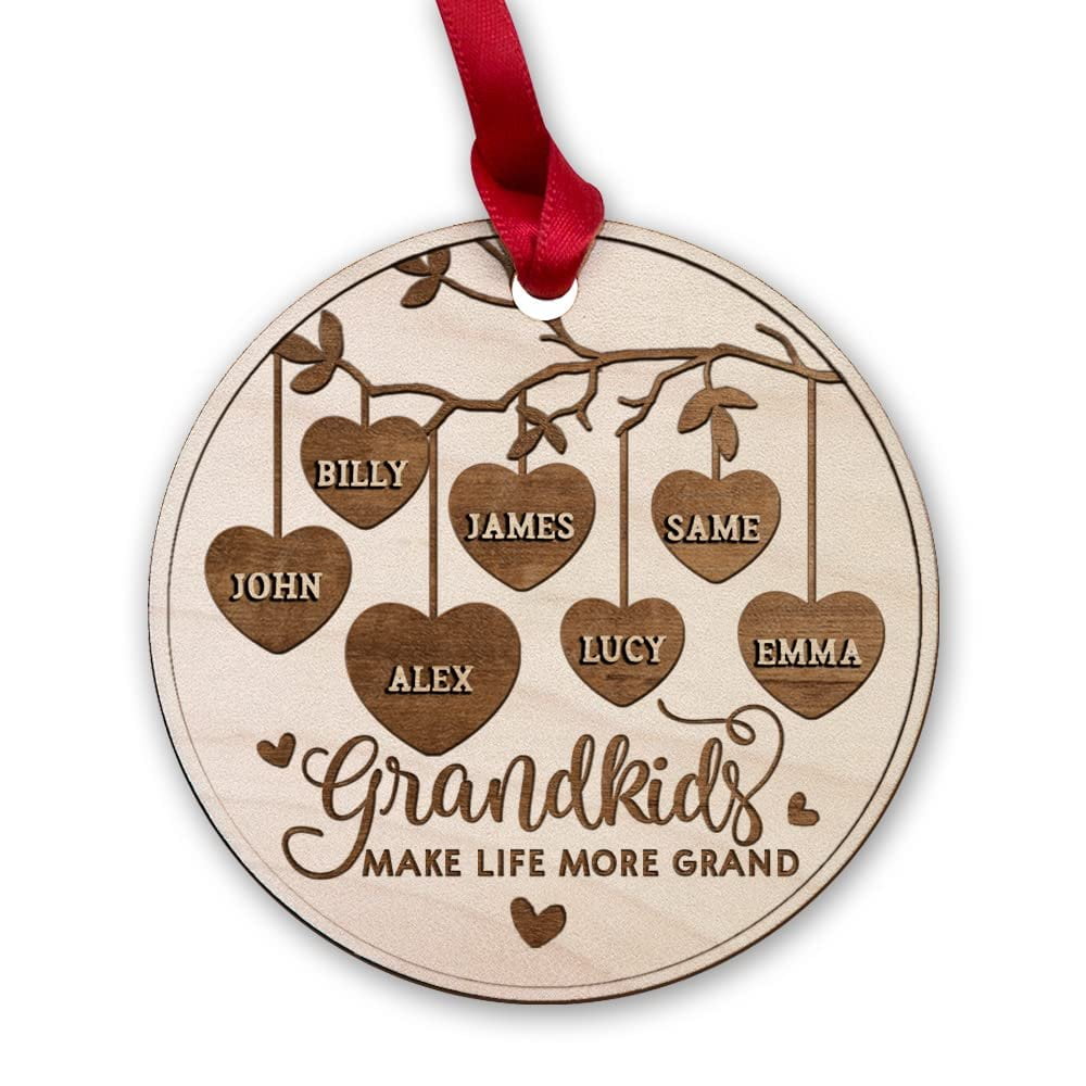 Personalized Ornament Wood Grandparents And Grandkids