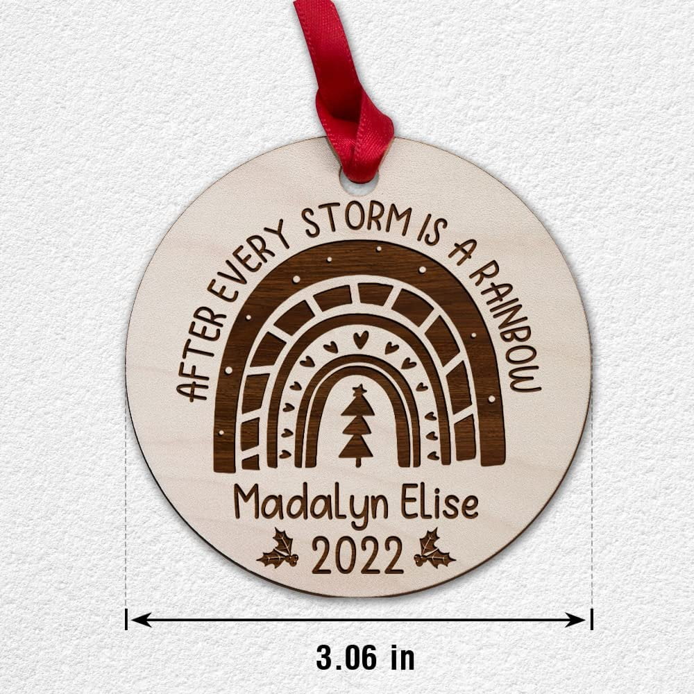 Personalized Ornament Rainbow Baby Gift Wood