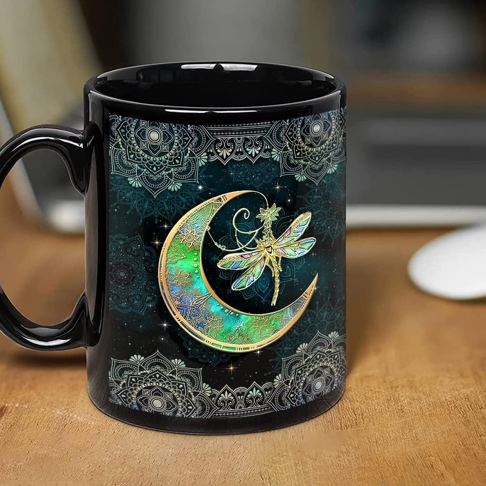 Personalized Dragonfly Mug Mandala Dragonfly Moon