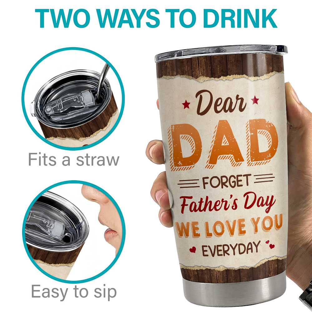We Love You Every Day - Personalized Shaped Wood Sign - Gift For Dad, Gift For Father's Day main image 1