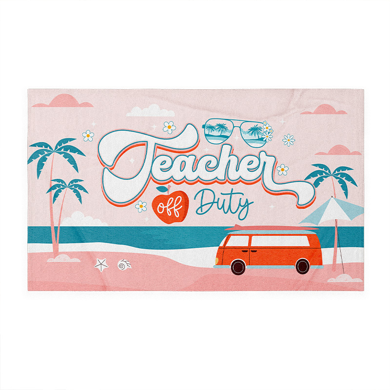 Personalized Beach Towel Teacher Off Duty Sandjest