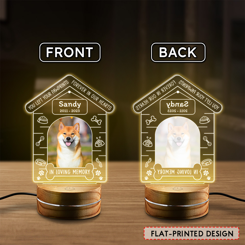 Personalized Pet Night Light In Loving Memory Sandjest