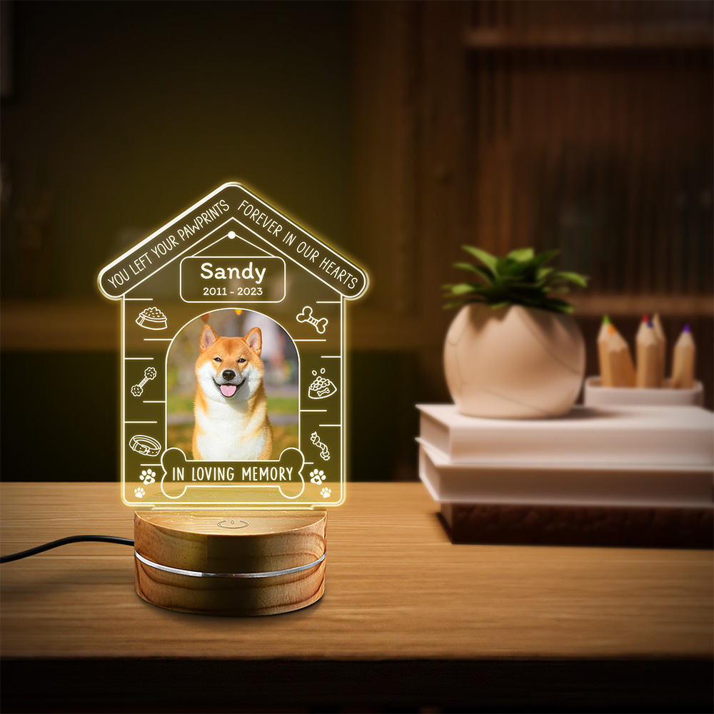 Personalized Pet Night Light In Loving Memory Sandjest