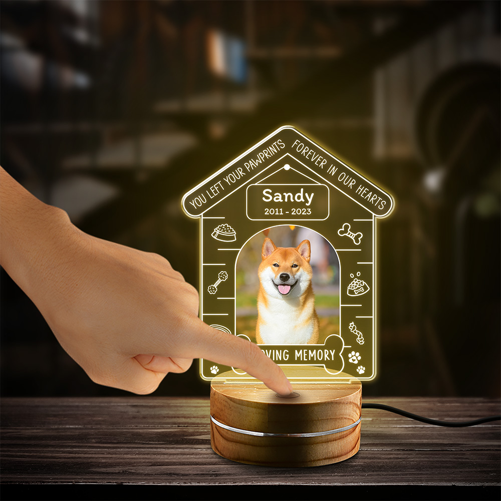 Personalized Pet Night Light In Loving Memory Sandjest