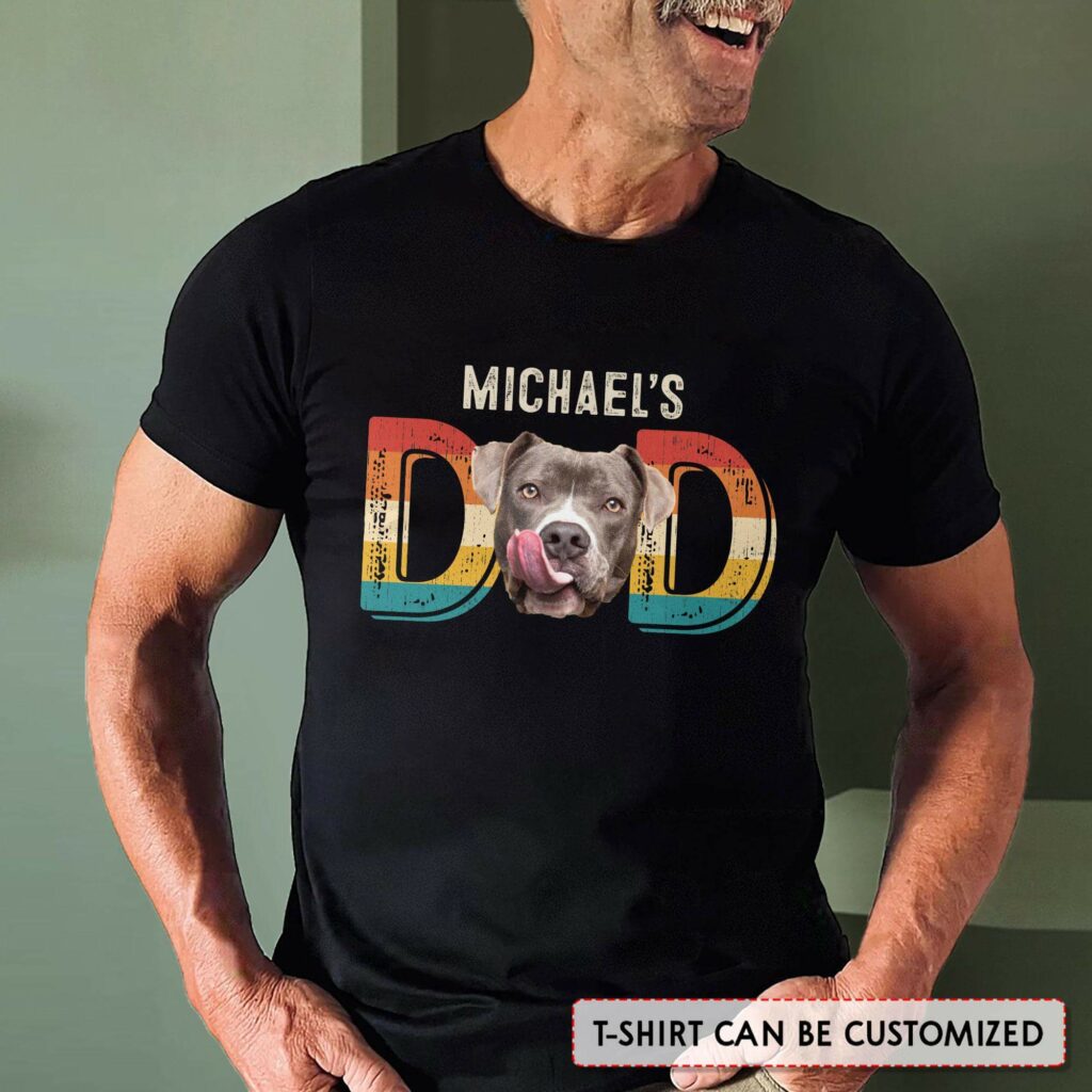Funny Personalized Dog Dad Shirt With Customized Dog's Photo Sandjest