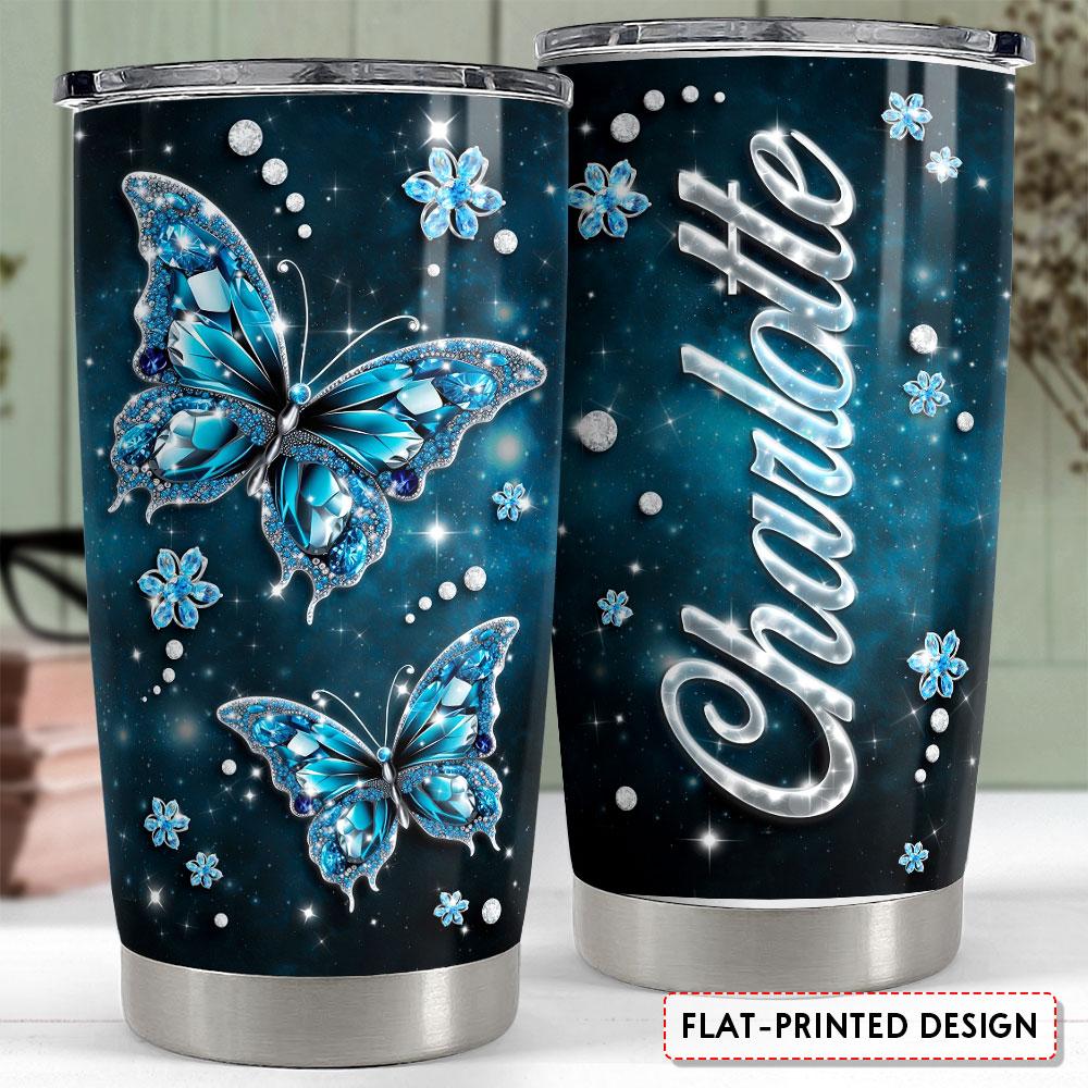 Personalized Butterfly Tumbler Jewelry Style Sandjest