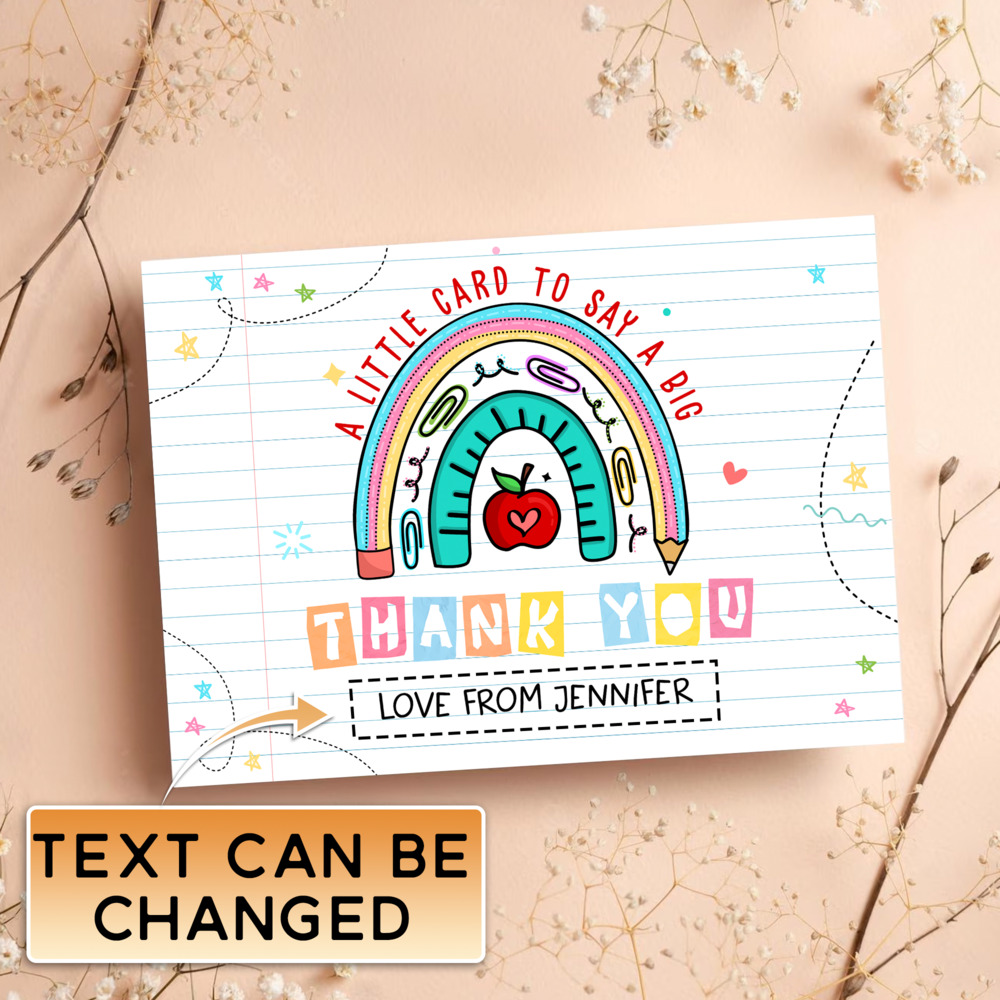 Personalized Teacher Thank You Greeting Card Sandjest