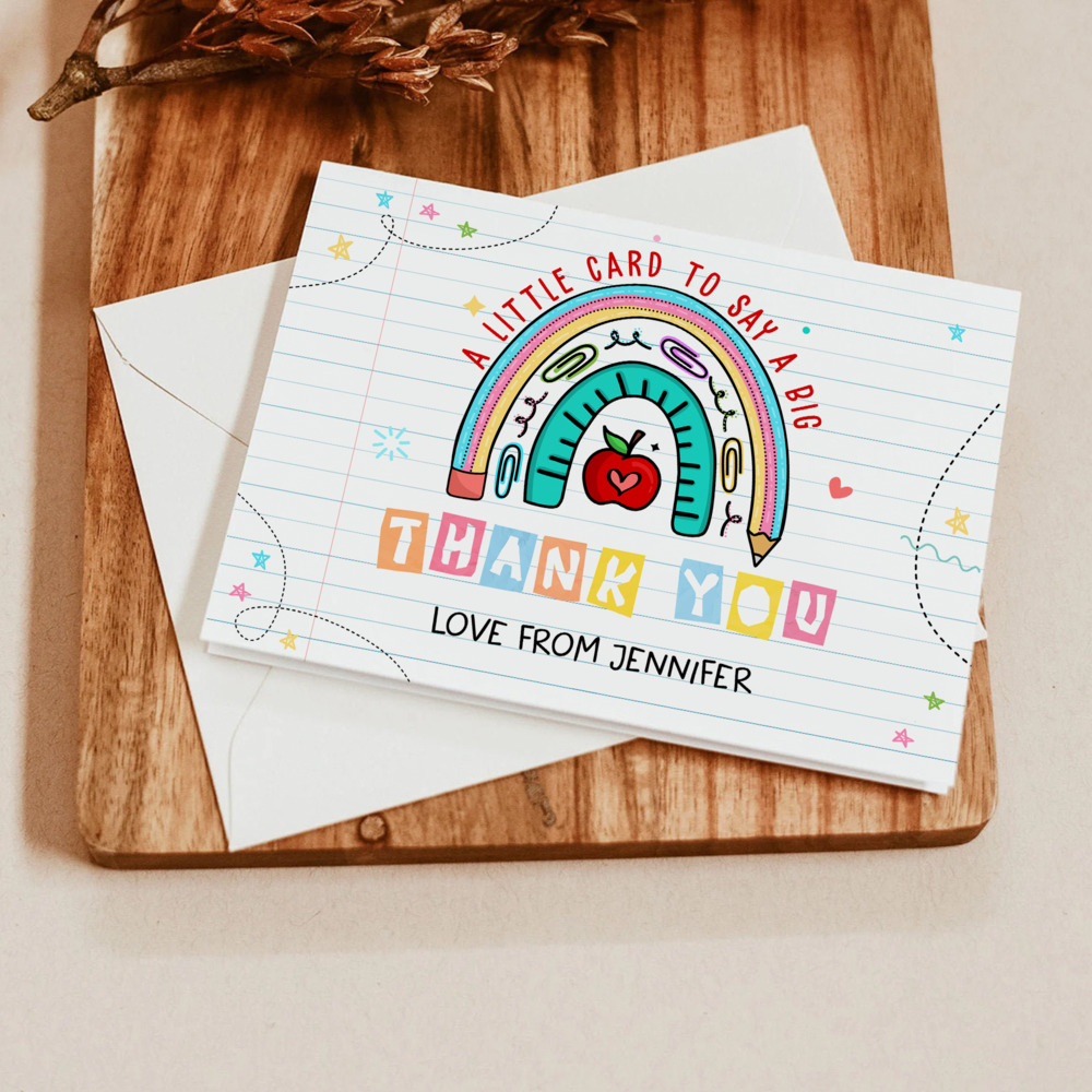Personalized Teacher Thank You Greeting Card Sandjest