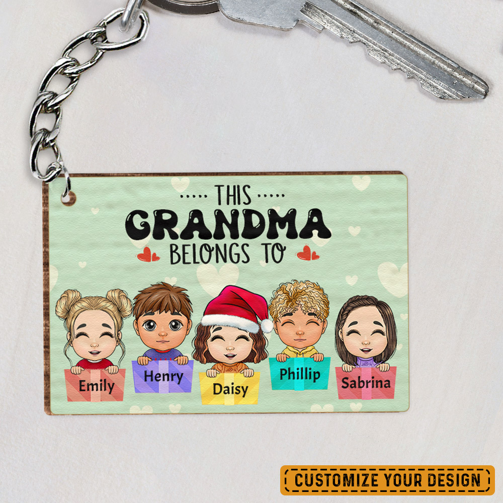 This Grandma Belongs To Personalized Keychain Sandjest