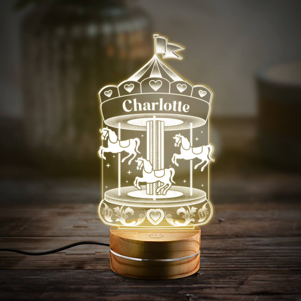 Personalized Baby Night Light Merry Go Round Sandjest