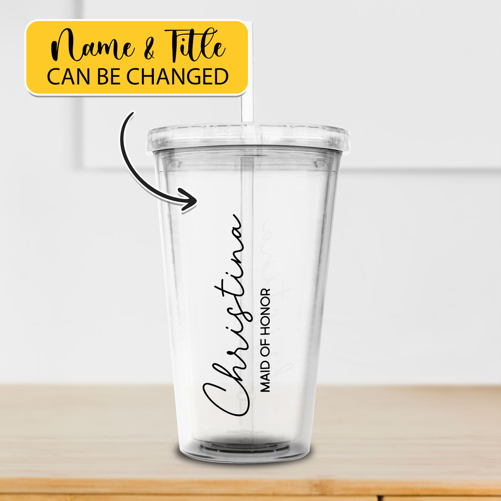 Personalized Bridesmaid Acrylic Tumbler Maid of Honor Sandjest