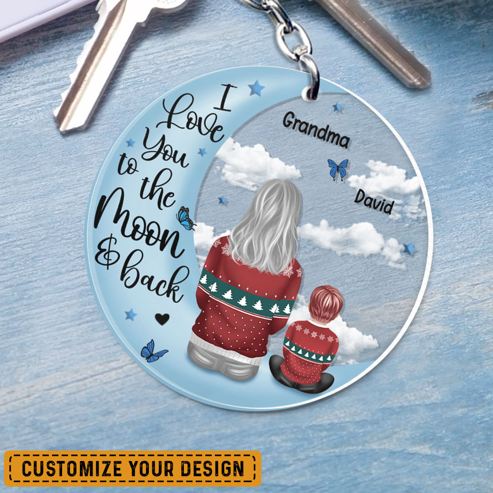 Personalized Keychain Gift for Grandma from Grandkids Sandjest