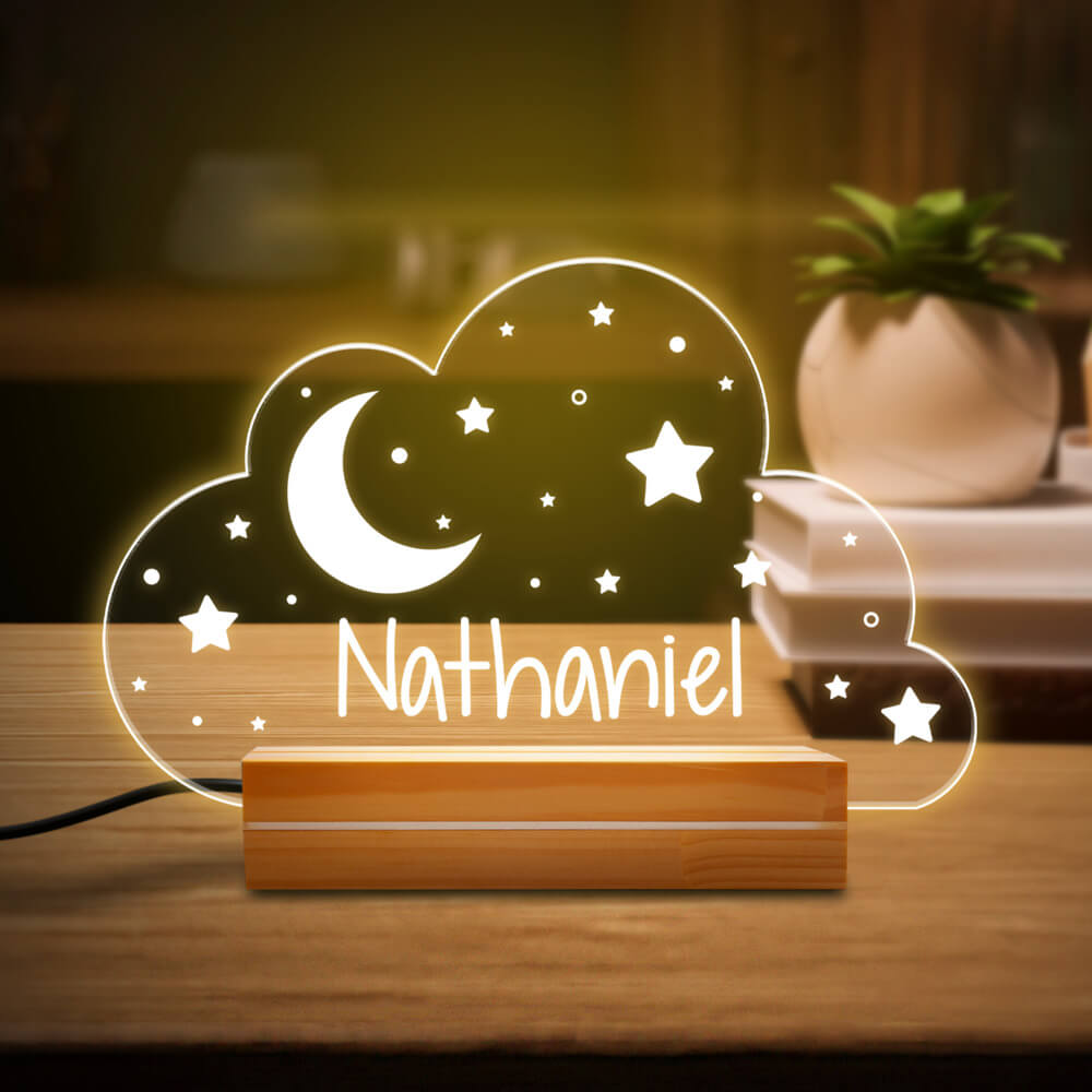 Personalized Moon Nursery Night Light Sandjest
