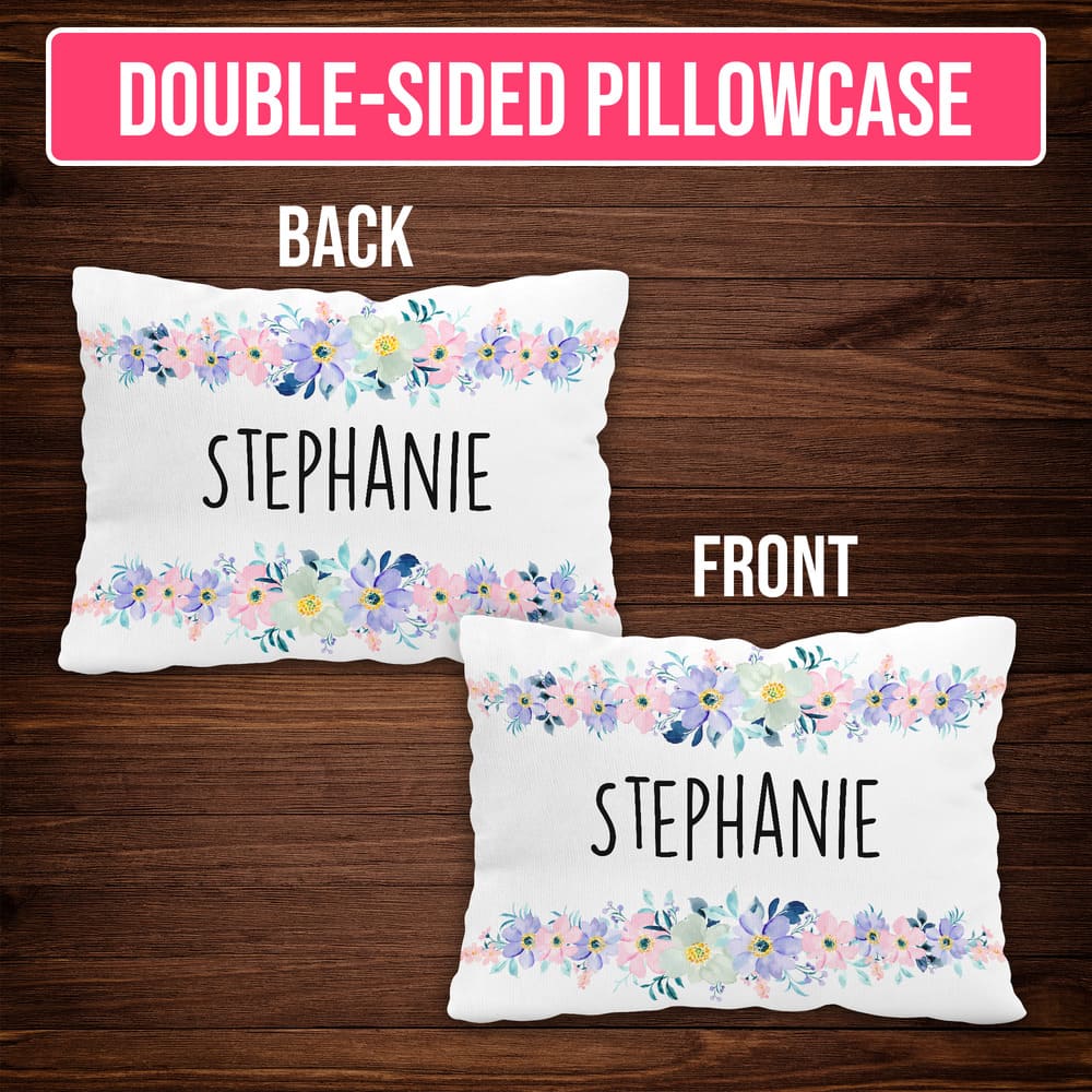 Personalized Name Pillow With Flower Sandjest