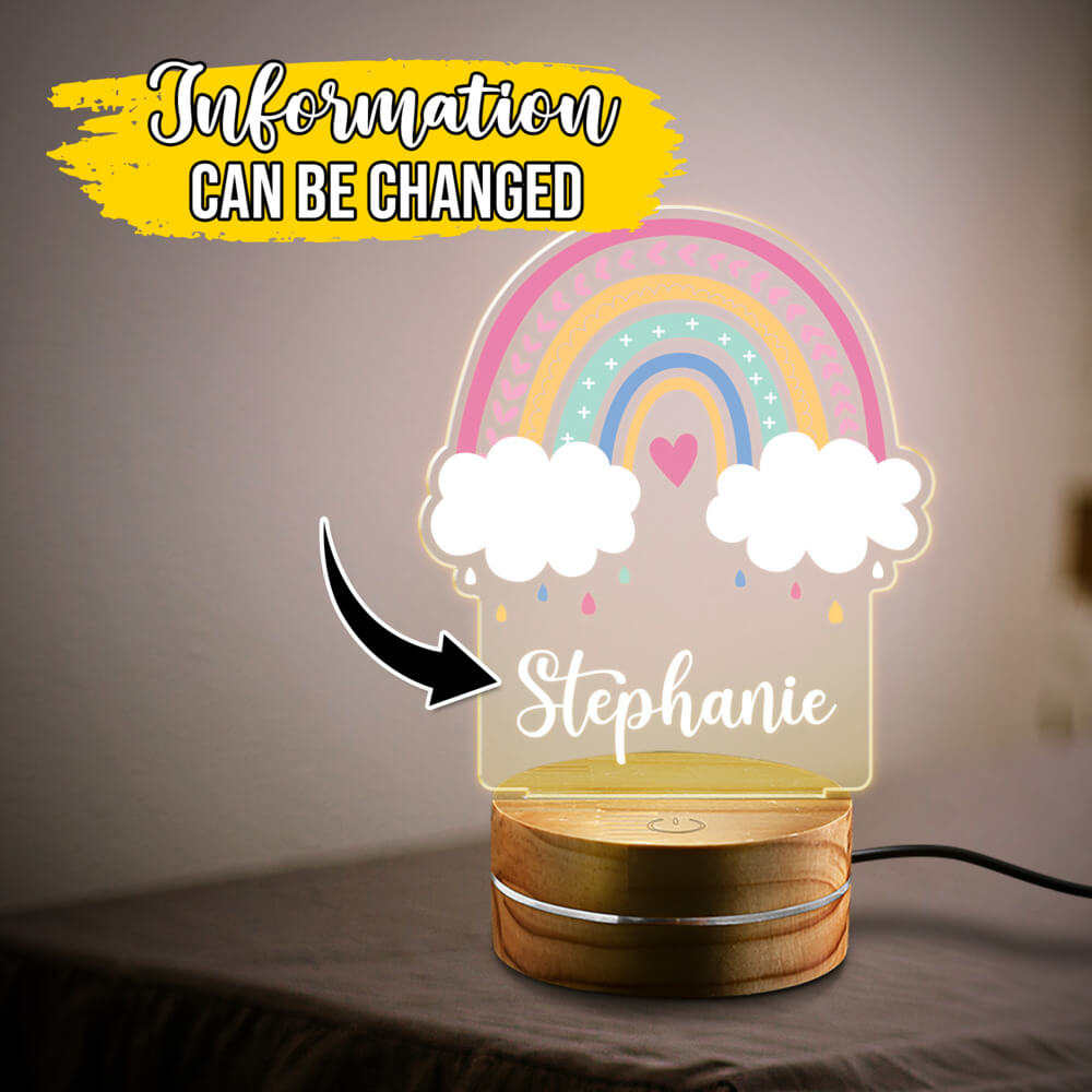 Personalized Rainbow Nursery Night Light Sandjest