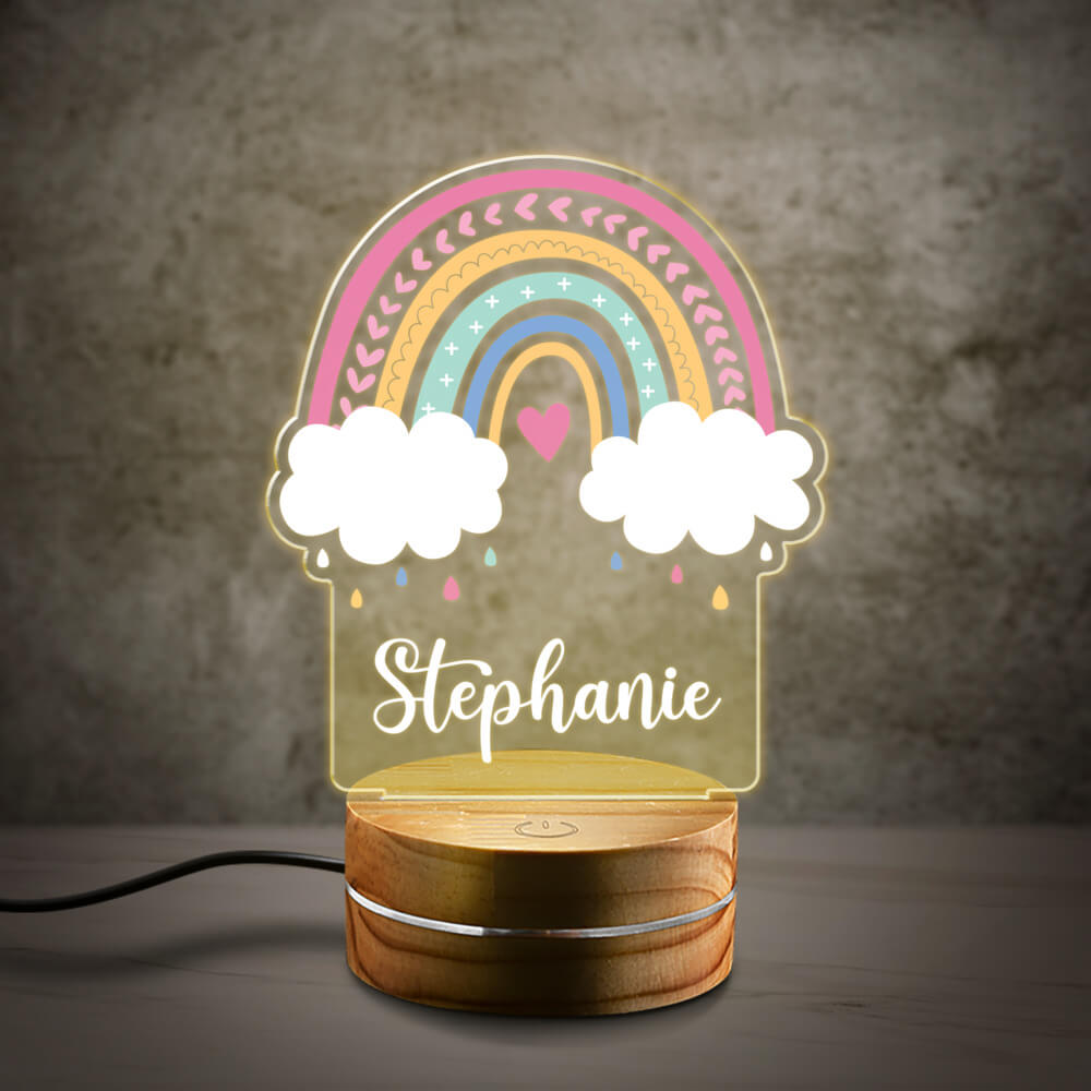 Personalized Rainbow Nursery Night Light Sandjest
