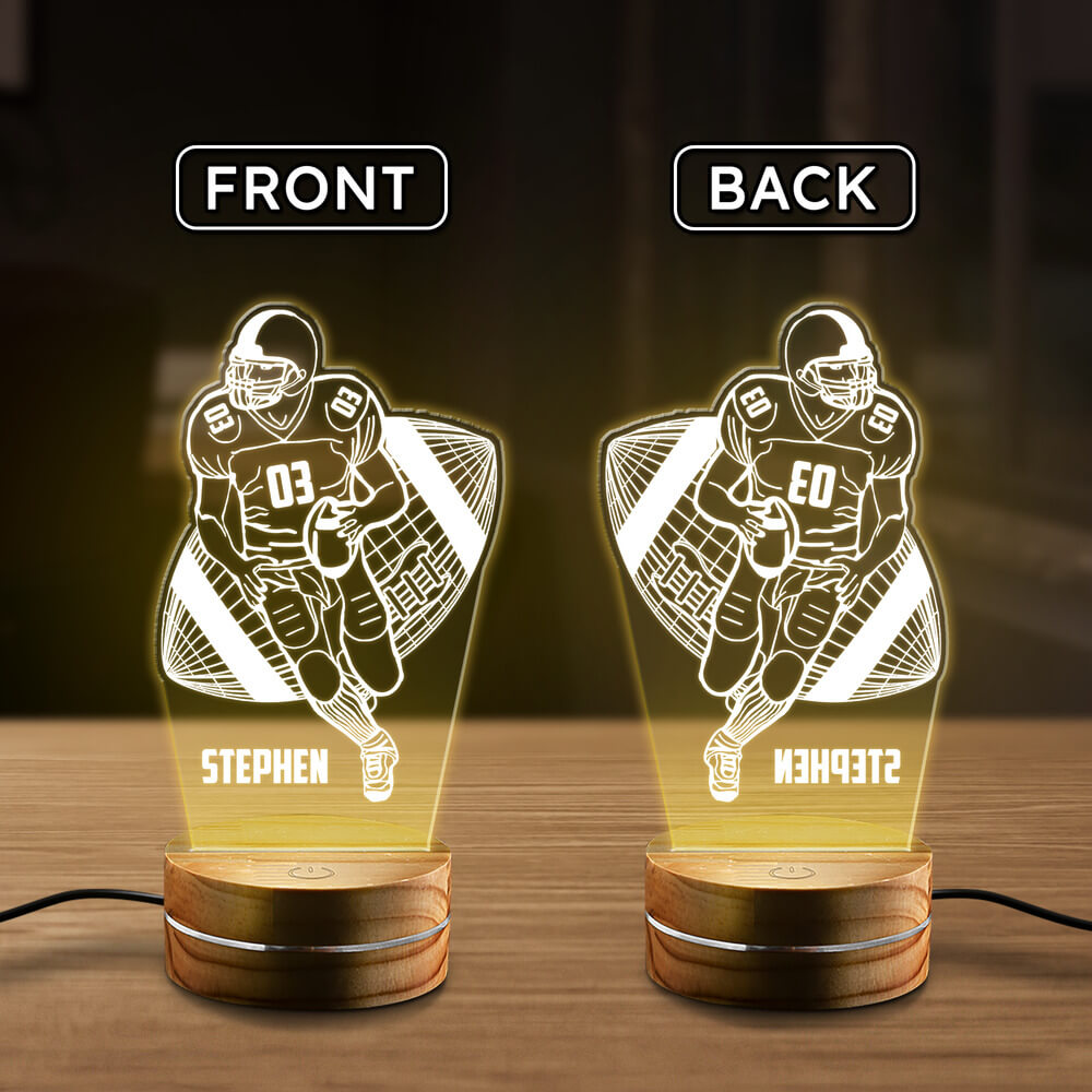 Personalized Sport Night Light For Football Lover Sandjest