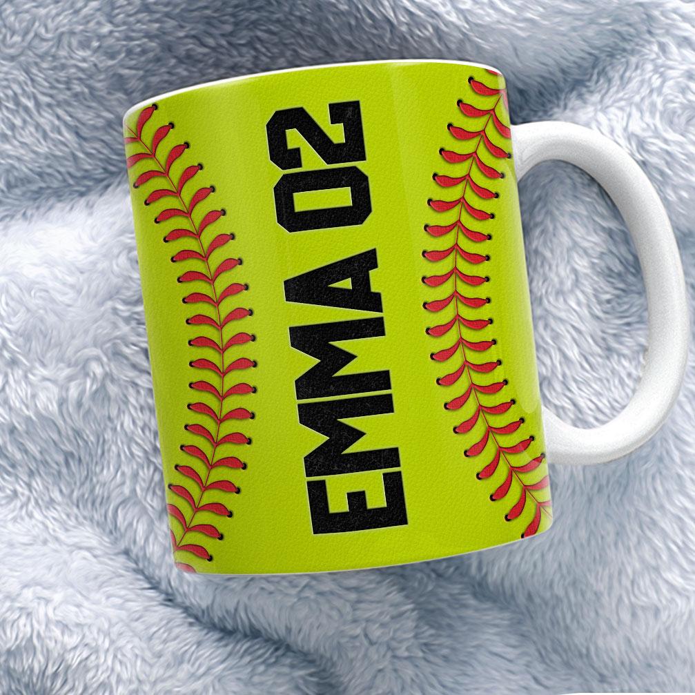 Personalized Softball Mug With Customize Name Sandjest