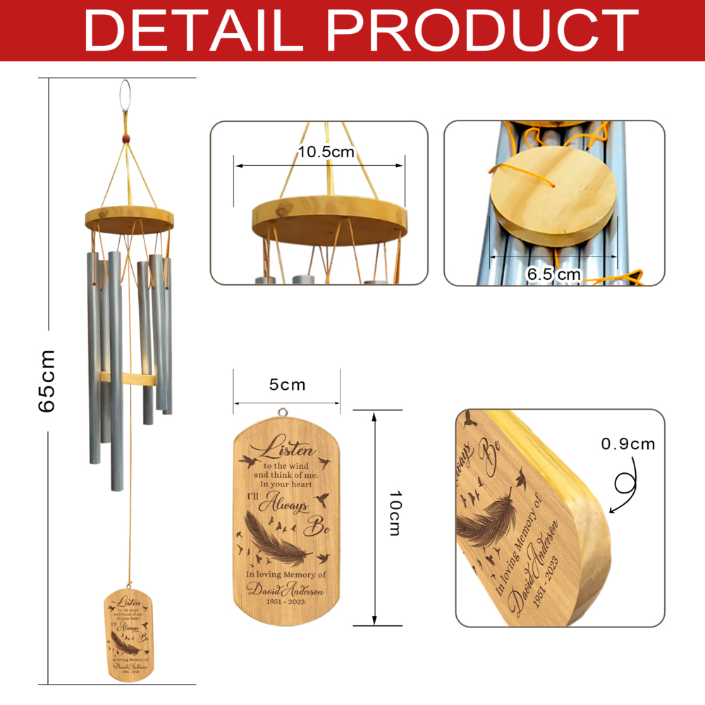 Personalized Memorial Wind Chime Custom Photo Sandjest