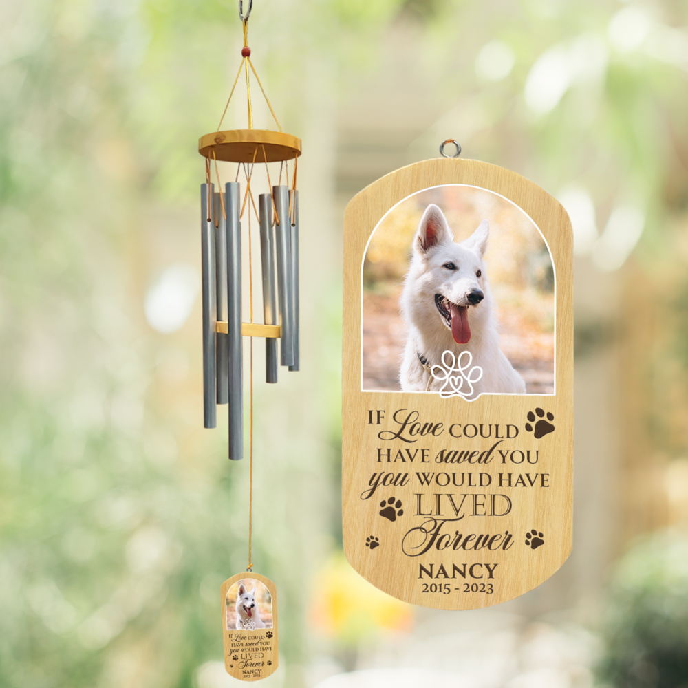 Personalized Pet Memorial Wind Chime Lived Forever Sandjest