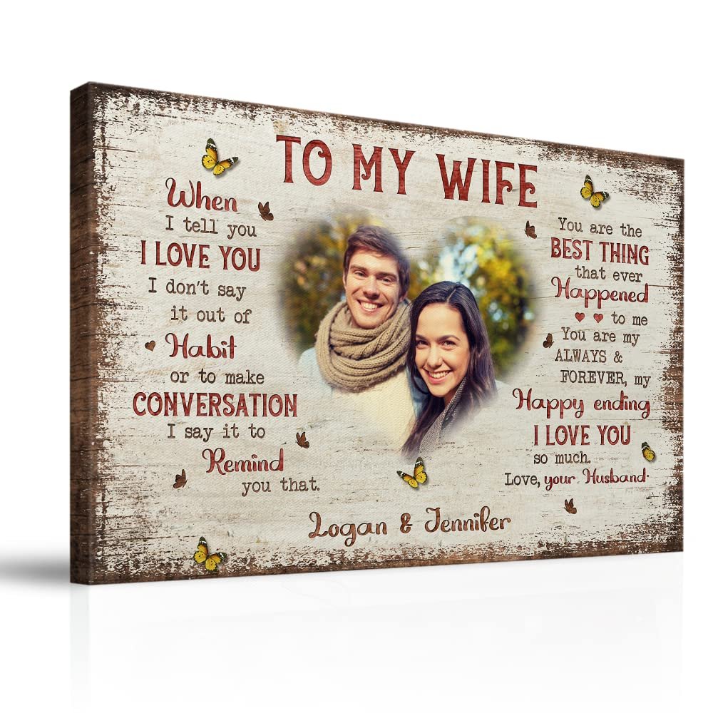 Personalized Couple Canvas Custom Photo Vintage Style Sandjest